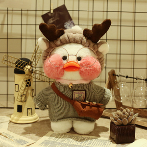 装饰卡通腮红鸭情侣毛绒玩具小黄鸭玻尿酸鸭大号网红娃娃丑萌公仔