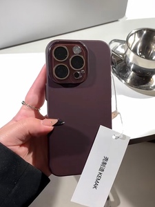 高级感树莓紫带镜头膜适用iPhone14/13手机壳苹果12promax硬壳11纯色15