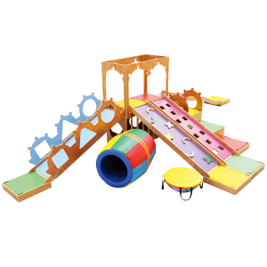 早教木质滑梯儿童玩具家庭室内木质感统训练大型金宝贝体能滑滑梯