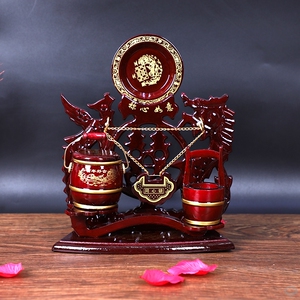 结婚喜庆用品大号子孙桶六件套中式复古实木称心如意陪嫁套装摆件