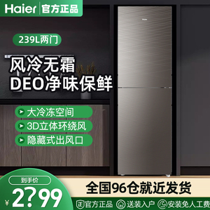 haier/海尔 bcd-239wdcg 239升风冷无霜双门式大冷冻家用节能冰箱
