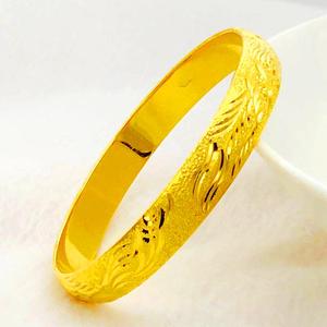 老凤祥和越南沙金24k黄金999手镯女正品久不掉色纯金镯子首饰