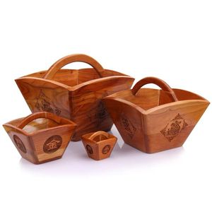 桃木米斗老式四方实木老旧米斗升子乔迁结婚家用中式升斗礼品摆件