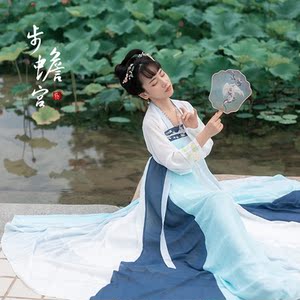 总角汉服 步蟾宫 传统汉服绣花大袖衫对襟6米摆齐