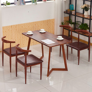 饭店吃饭桌早餐餐桌专用桌椅经济型麻辣烫简约咖啡厅商用快餐桌椅