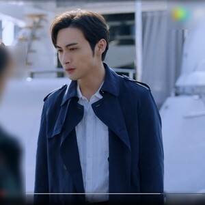 暴风眼马尚张彬彬同款衣服中长款风衣外套时尚简约男双排扣大衣