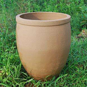 无釉水缸陶瓷老式家用储水用荷花缸粗陶土缸庭院水缸古法阳台养鱼