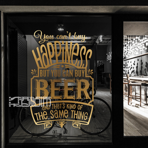欧美式创意个性英文橱窗玻璃门贴纸 精酿啤酒屋酒吧ktv装饰墙贴画