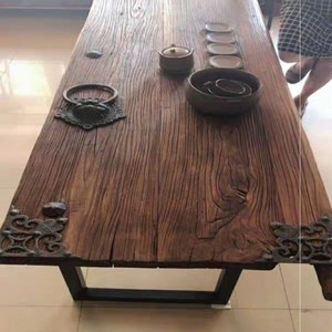 废旧木板自制茶台图片