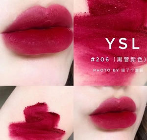 ysl/圣罗兰丝绒唇釉206 甜酷并存的浓郁色显白度爆表丝滑哑光雾感