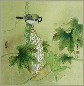 工笔国画底稿苦瓜山雀白描33#打印稿毛笔勾线宣纸稿