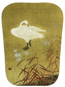 工笔画画底稿雁鹅芦苇白描2#打印稿毛笔勾线宣纸稿