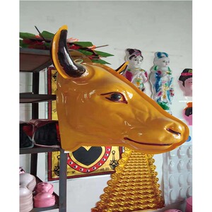 白事祭祀用品灵堂塑料牛头马头丧葬纸扎纸活牛马狮子鹤