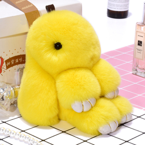 可爱装死兔毛绒挂件獭兔毛皮草玩偶垂耳兔正版大号公仔背包挂饰