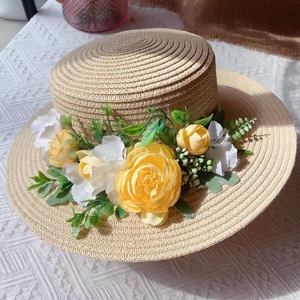 000人付款淘宝手工diy仿真花草帽创意礼物