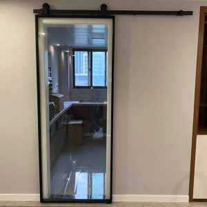 谷仓卫生间厕所厨房阳台隔断卧室钢化玻璃极窄简边框吊轨推拉移门