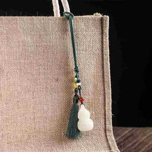 绿檀木刻镂空葫芦香囊车挂件装饰夜光可打开国风流苏饰品创意礼物