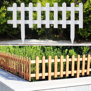碳化防腐木栅栏篱笆小院户外草坪木头护栏白色木质绿化带实木围栏