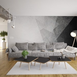 黑白创意几何墙纸电视背景墙北欧壁纸电视墙壁画灰色简约客厅卧室