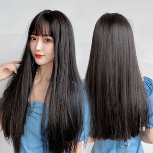 黑色假发女长发仿真自然全头套网红假头发黑长直发型lolita假发套
