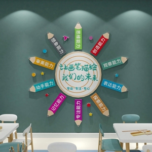 画室布置美术室艺术培训机构墙面装饰幼儿园教室环创文化墙贴创意