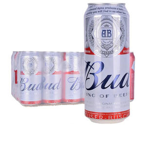 【进口】百威啤酒500ml*24罐英国进口Budweiser听装整箱清仓