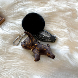 lv&gedete 法斗牛犬老花小狗狗汽车钥匙扣挂件女背包包挂饰钥匙链