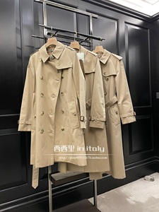 意大利代购burberry/博柏利经典肯辛顿中长款风衣 双排扣女装