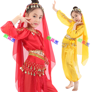 儿童肚皮舞演出服女童印度舞蹈服装幼儿园元旦表演服短袖长袖套装