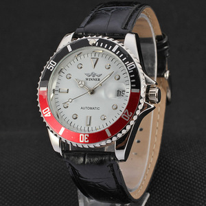 怀旧t-winner胜利者双刻度日历镂空皮带机械手表235