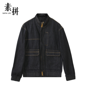 素拼男装春秋季潮牌牛仔外套男士ins潮流百搭宽松休闲工装夹克