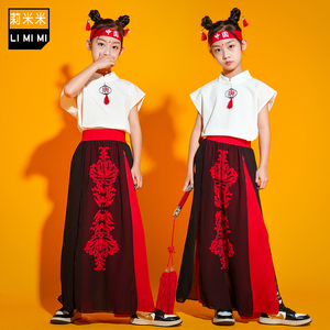 雪龙吟舞蹈演出服儿童古典扇子舞服装六一儿童节中国风壮志少年行