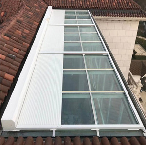 定制阳光房铝合金遮阳卷帘玻璃棚顶部铝合金遮阳棚隔热防晒天幕帘