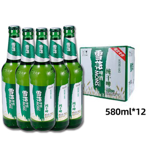 雪花啤酒纯干啤 580ml*12 新加坡本地发货