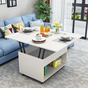 折叠餐桌小户型客厅家用多功能可移动两用网红伸缩升降茶几小桌子