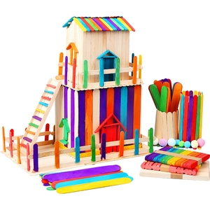 雪糕棒木棍彩色冰棒棍diy手工制作木条棍儿童房子建筑模型材料