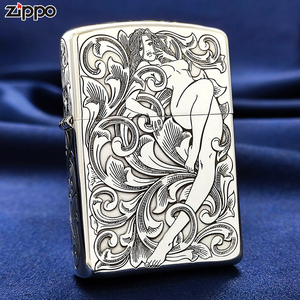 正品zippo纯银打火机唐草仙子收藏版 美国正版芝宝防风男士礼物zp