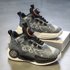 适用安踏儿童男童鞋春秋旋转纽扣运动篮球鞋夏季中大童男孩跑步鞋