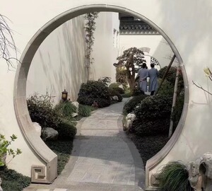 仿古砖雕厂家直销中式园林古典风格装饰门套 古建月亮门 砖细线条