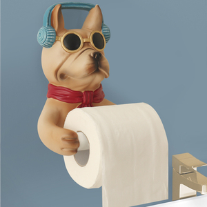 卡通创意狗卫生间纸巾盒厕所卷纸器壁挂架厕纸筒置物架免打孔挂墙