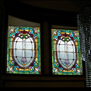 定制蒂凡尼彩色隔断玄关门窗玻璃欧式地中海美式民国透光0人付款200