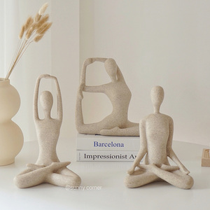 ins抽象艺术瑜伽人物桌面装饰摆件北欧风格创意个性小众家居饰品