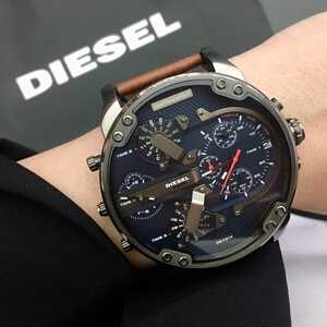 正品diesel迪赛手表男皮带大表盘石英计时欧美腕表dz7314 dz7312