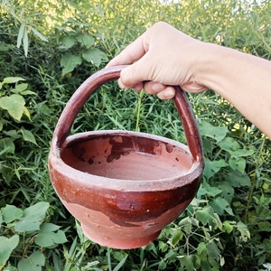 火笼木炭炉取暖手炉陶火盆火钵传统个性花盆土陶烘笼碳炉手提烤火