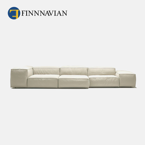 芬纳维亚 意式轻奢模块真皮 Extrasoft 豆腐块大平层双面组合沙发