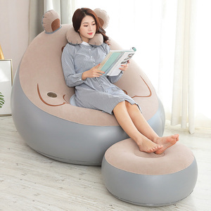 充气懒人沙发可躺可卧便携式空气沙发成人沙发单人小熊沙发椅户外