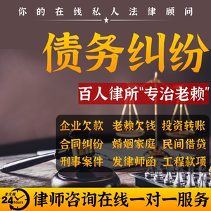 律师咨询法律在线服务债务合同经济纠纷老赖欠钱不还起诉代理立案