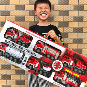 2024新款消防车儿童玩具男孩套装3岁4宝宝洒水车工程车吊车小汽车