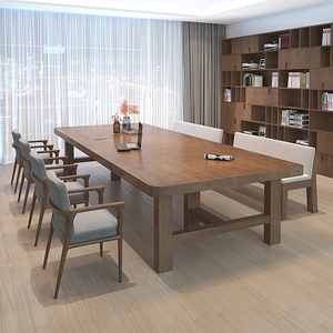 北欧家用去客厅化实木大板桌书房学习写字原木桌办公创意大长书桌