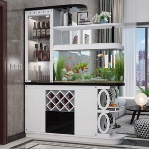 鱼缸鞋柜一体玄关柜屏风酒柜隔断柜间厅柜双面柜客厅简约ins储物